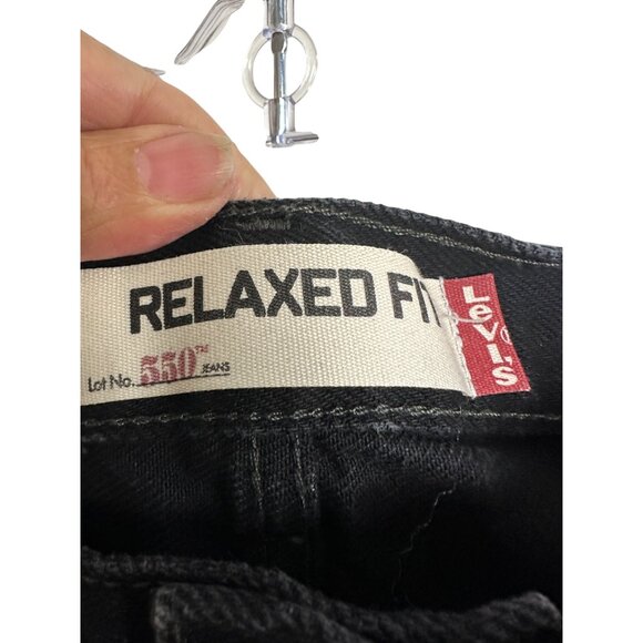 Levis Mens Relaxed Fit Black Denim Jeans Size 42 - Picture 9 of 14